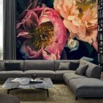 Fotobehang Delicate bloemen in zachte tinten