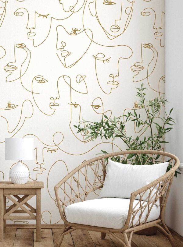 Fotobehang Fotobehang Gele cirkel met witte achtergrond (Artikelnummer: u53276)