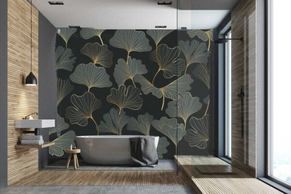 Elegant ontwerp met ginkgobladeren Fotobehang Elegant ontwerp met ginkgobladeren