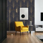 Fotobehang Elegant art-deco waaierpatroon.