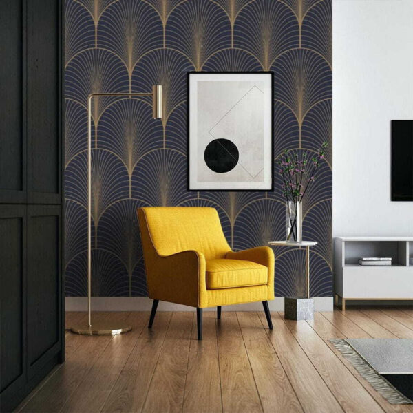 Elegant art-deco waaierpatroon Fotobehang Elegant art-deco waaierpatroon