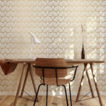 Fotobehang Elegant beige bloemenpatroon