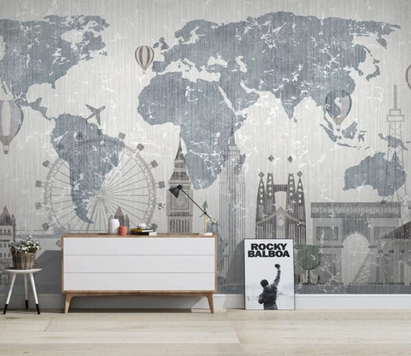 Beroemde monumenten over de hele wereld Fotobehang Beroemde monumenten over de hele wereld