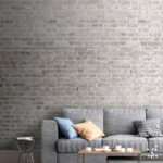 Fotobehang Witte bakstenen muur textuur achtergrond.