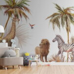 Fotobehang Aquarel van een zebra