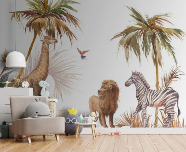 Aquarel van een zebra Fotobehang Aquarel van een zebra