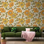 Fotobehang Patroon van bloemen en bladeren