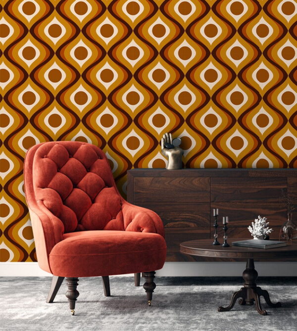 Retro geometrisch patroon in tinten Fotobehang Retro geometrisch patroon in tinten