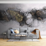 Fotobehang Abstracte elegantie met metallic accenten