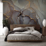 Fotobehang Elegante swirls met metallic accenten
