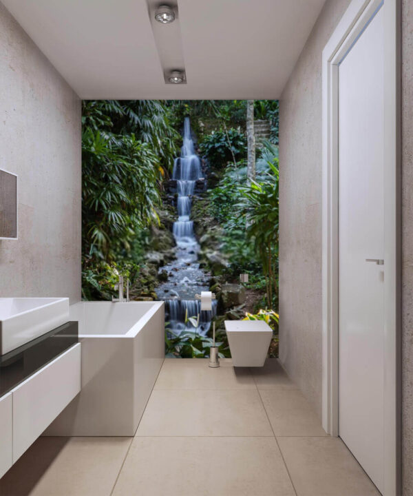 Waterval in de jungle Fotobehang Waterval in de jungle
