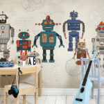 Fotobehang Spotprent van een robot