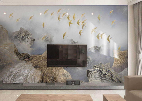 Vogels vliegen in de lucht Fotobehang Vogels vliegen in de lucht