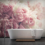 Fotobehang Tros roze en witte bloemen
