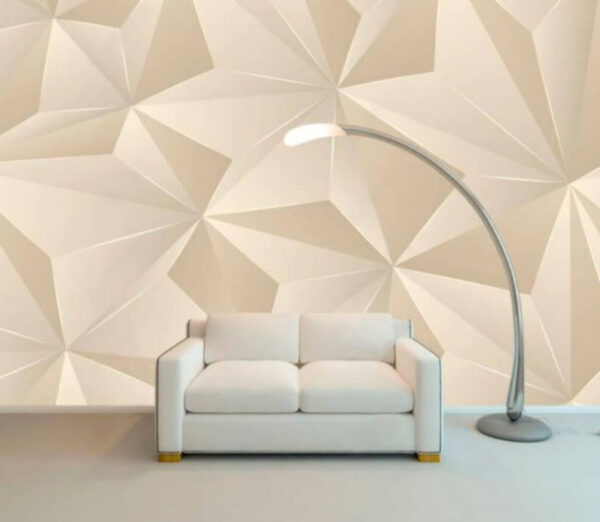 Geometrisch patroon met gestructureerde facetten Fotobehang Geometrisch patroon met gestructureerde facetten
