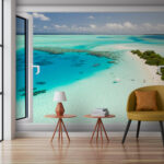 Fotobehang Sereen uitzicht door open raam