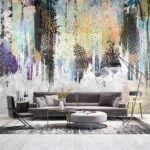 Fotobehang Levendige spatten van kleur en textuur