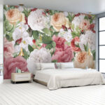 Fotobehang Levendige bloemen in harmonieuze kleuren