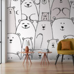 Fotobehang Groep witte beren