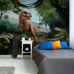 Fotobehang Dinosaurus in de jungle