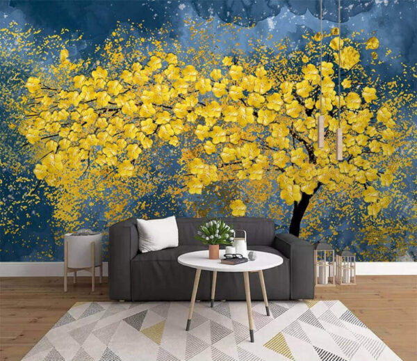 Boom met gele bladeren Fotobehang Boom met gele bladeren