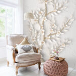 Fotobehang Elegante bloemenwandkunst in bloei