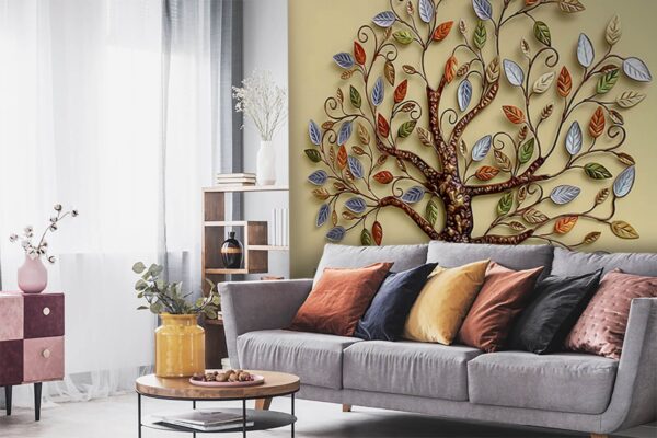 Boom met kleurrijke bladeren Fotobehang Boom met kleurrijke bladeren