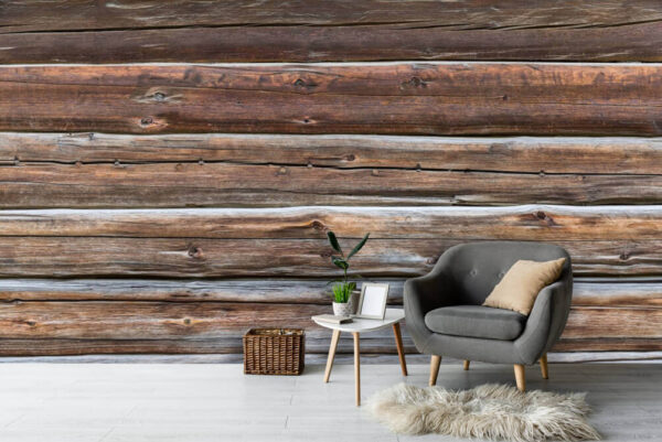 Verweerd hout met rijke texturen Fotobehang Verweerd hout met rijke texturen