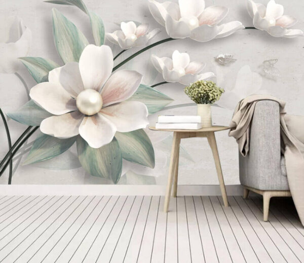 Delicate bloemen met zachte tinten Fotobehang Delicate bloemen met zachte tinten