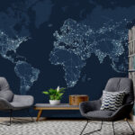 Fotobehang Kaart van de wereld