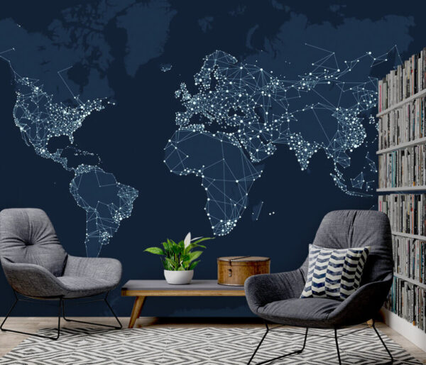 Kaart van de wereld Fotobehang Kaart van de wereld