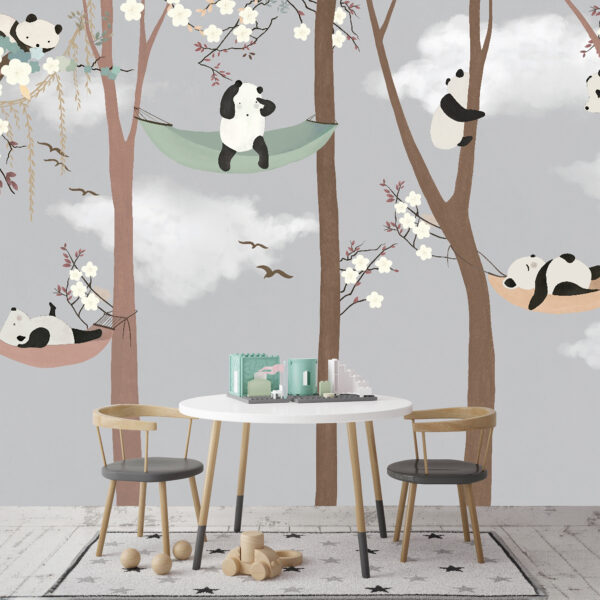 Cartoon van een panda Fotobehang Cartoon van een panda