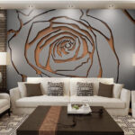 Fotobehang Metallic roos ontwerp patroon kunst