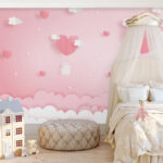 Fotobehang Roze hartvormig object