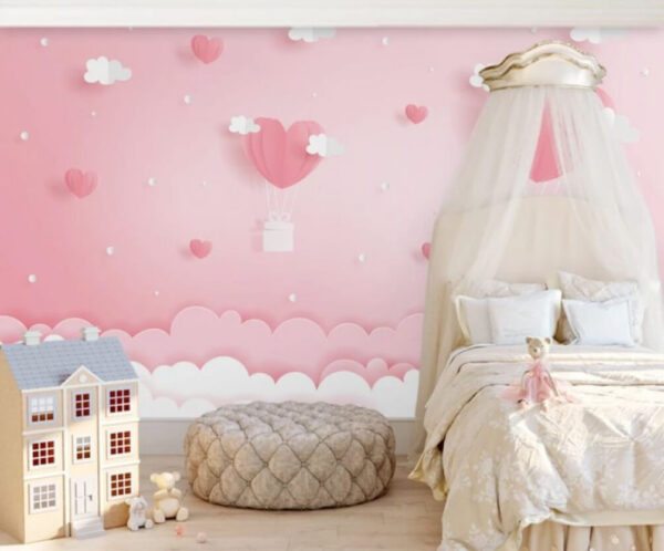 Roze hartvormig object Fotobehang Roze hartvormig object
