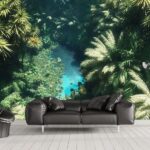Fotobehang Rivier omringd door bomen
