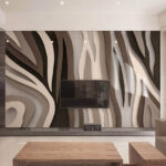 Fotobehang Abstracte gelaagde textuurkunst.