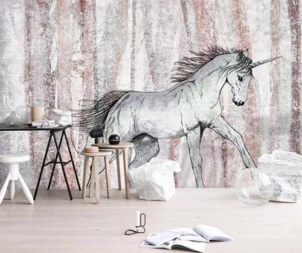 Tekening van een paard Fotobehang Tekening van een paard