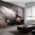 Fotobehang Vliegtuig met propellers