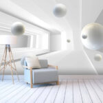 Fotobehang Witte ballen in een kamer