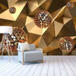 Fotobehang Zwevende geometrische bollen in harmonie