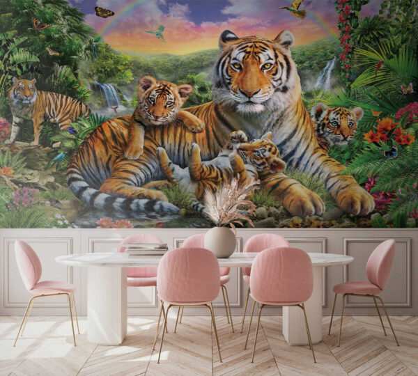 Tijger in een jungle Fotobehang Tijger in een jungle