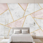 Fotobehang Elegante marmeren en geometrische designpatronen.