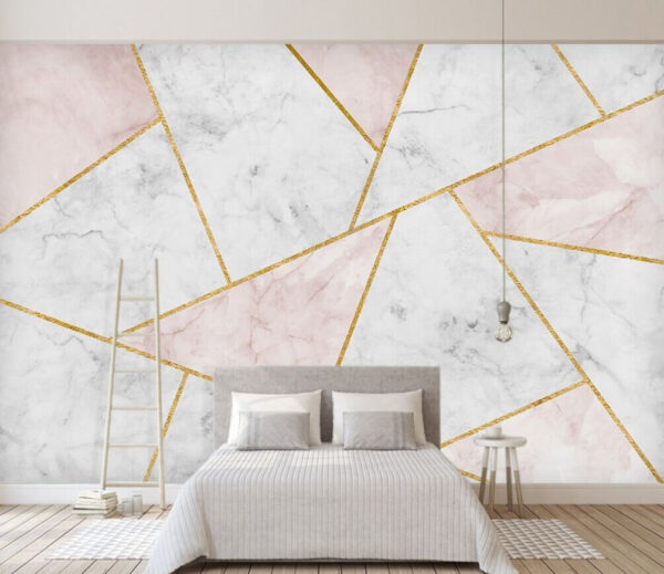 Elegante marmeren en geometrische designpatronen Fotobehang Elegante marmeren en geometrische designpatronen
