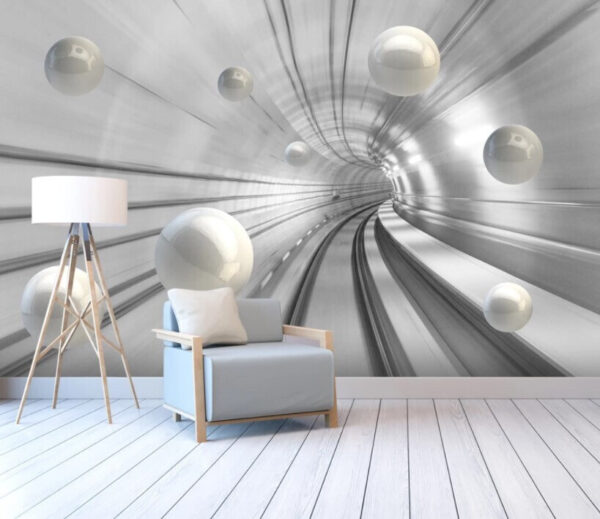 Witte bal op een wit oppervlak Fotobehang Witte bal op een wit oppervlak