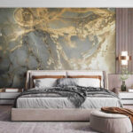 Fotobehang Abstract metallic marmeren textuurpatroon