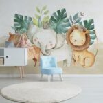 Fotobehang Groep dieren met kronen
