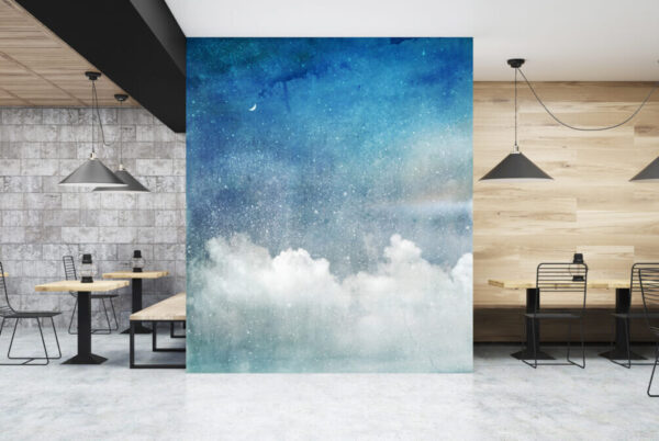 Blauwe en witte achtergrond Fotobehang Blauwe en witte achtergrond