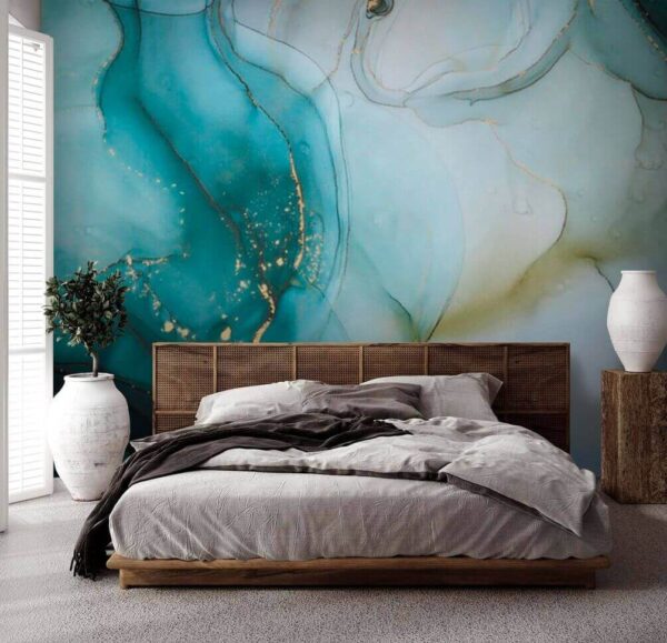 Vloeiende kleuren in serene harmonie Fotobehang Vloeiende kleuren in serene harmonie