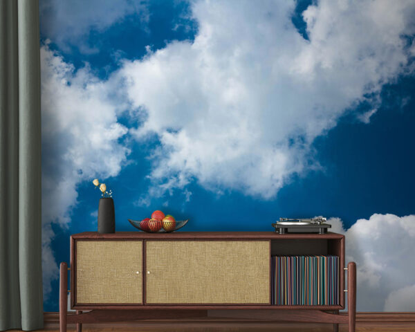 Blauwe lucht met wolken Fotobehang Blauwe lucht met wolken